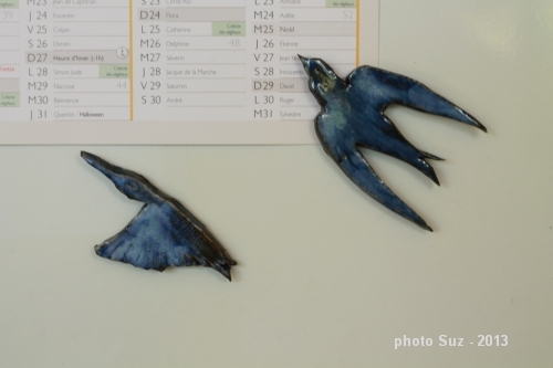 magnets - oiseaux - grès émaillé