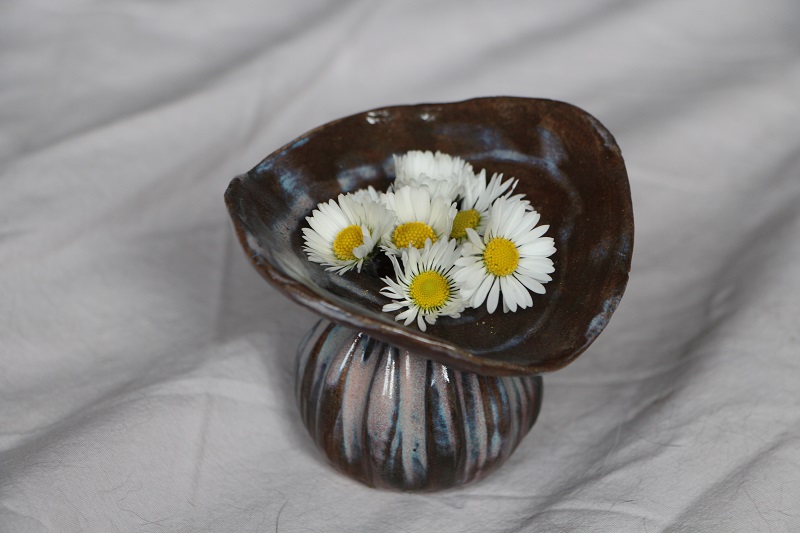 vase à pâquerettes - grès émaillé