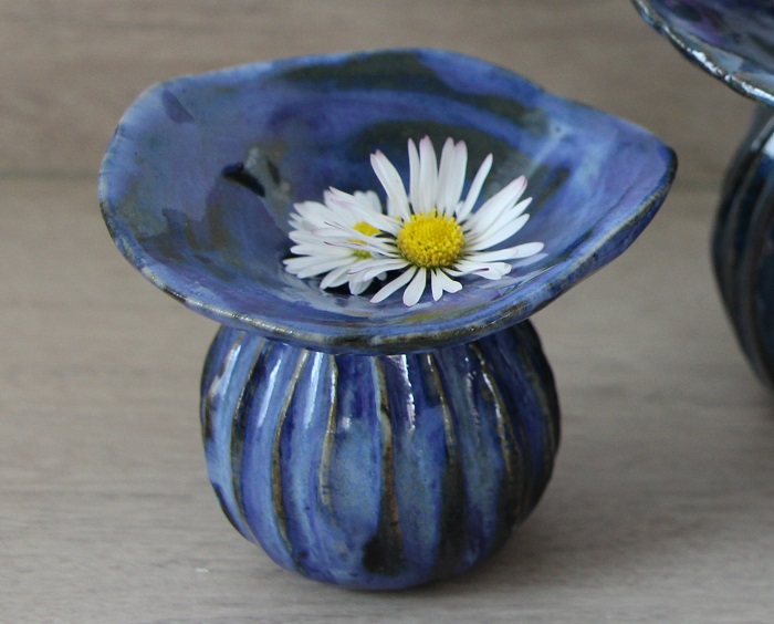 vase à pâquerettes - grès émaillé