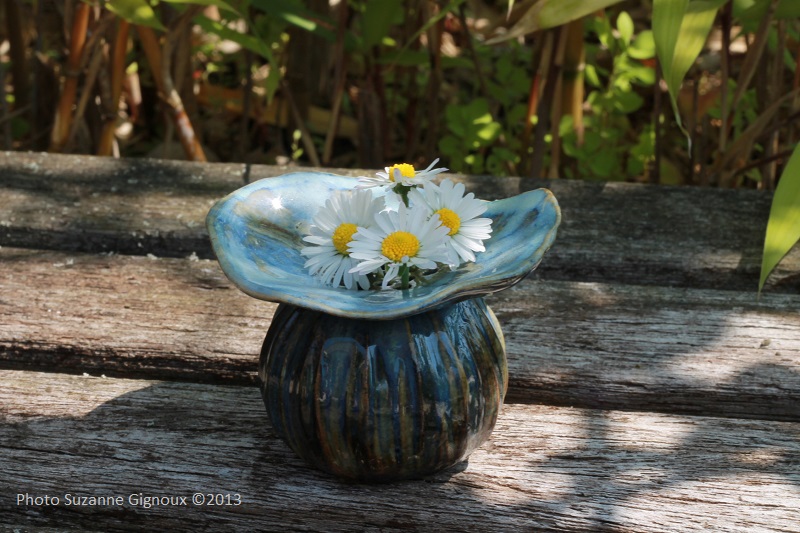 vase à pâquerettes - grès émaillé