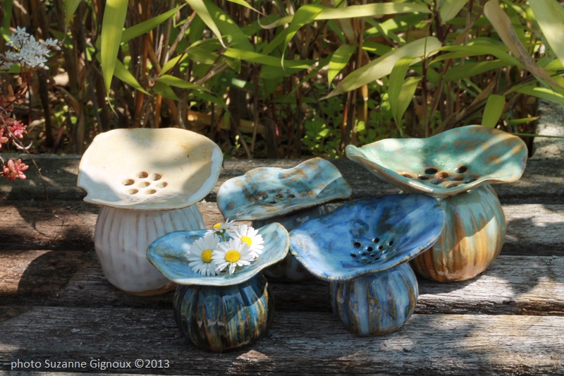 vase à pâquerettes - grès émaillé